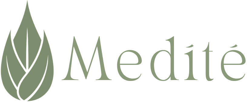 Medité Oils logo, plant-based hair growth and scalp care brand