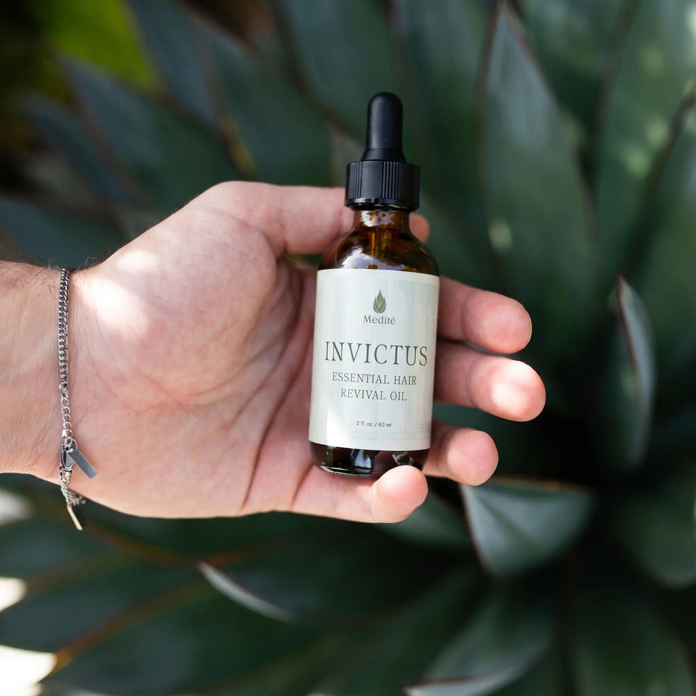 Medite Oils Rosemary Oil for Hair Growth Bottle, shot in 2026 for a photoshoot